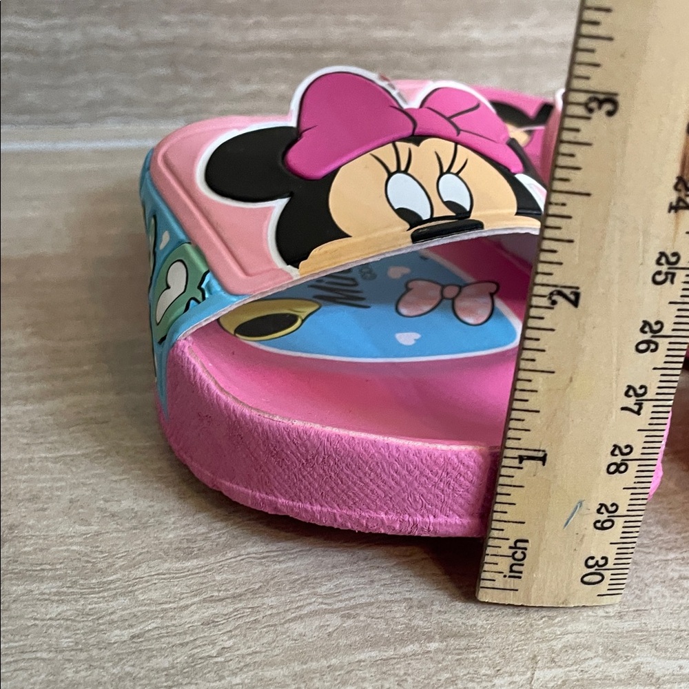 Disney Minnie Mouse NWT Sz 12-13 Pink Kids Slide Sandals - Picture 9 of 10